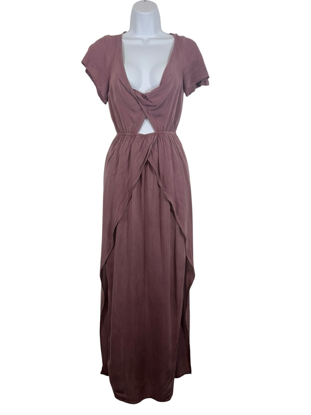 Blue Life Mauve Pink Cutout Maxi Dress XS Boho Festival Beach Dress